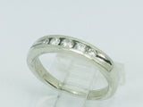 14k White Gold Round Cut 20pt Channel Set Diamond Band Ring
