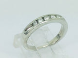 14k White Gold Round Cut 20pt Channel Set Diamond Band Ring