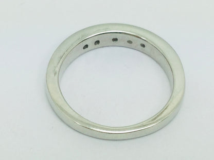 14k White Gold Round Cut 20pt Channel Set Diamond Band Ring