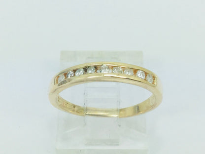 14k Yellow Gold Round Cut 14pt Channel Set Diamond Band Ring