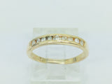 14k Yellow Gold Round Cut 14pt Channel Set Diamond Band Ring