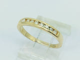 14k Yellow Gold Round Cut 14pt Channel Set Diamond Band Ring