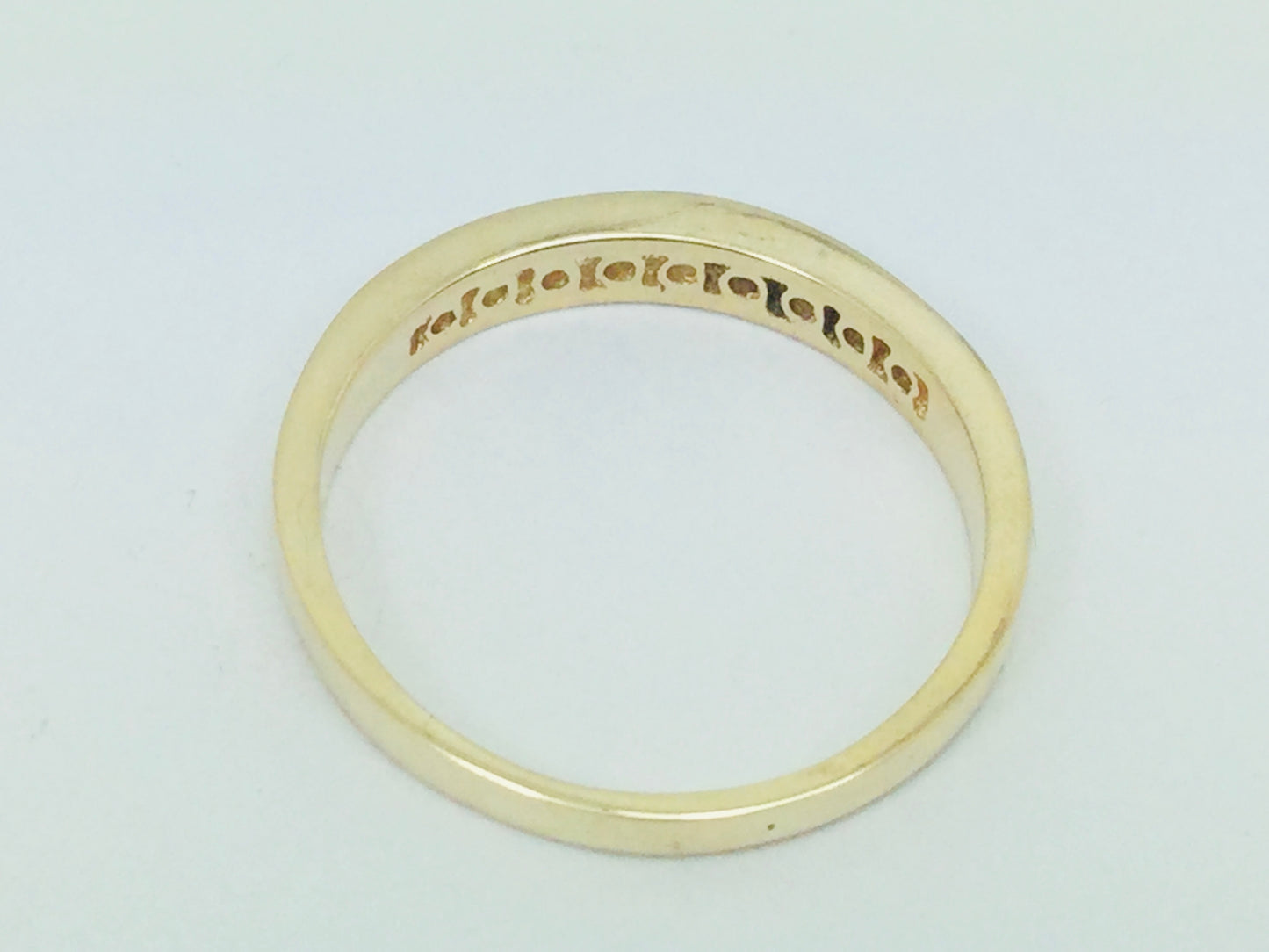 14k Yellow Gold Round Cut 14pt Channel Set Diamond Band Ring