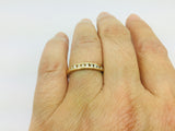 14k Yellow Gold Round Cut 14pt Channel Set Diamond Band Ring