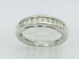 14k White Gold Round Cut 20pt Channel Set Diamond Band Ring