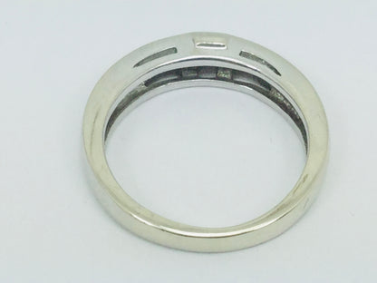 14k White Gold Round Cut 20pt Channel Set Diamond Band Ring