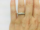 14k White Gold Round Cut 20pt Channel Set Diamond Band Ring