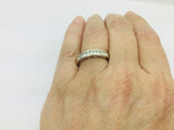 14k White Gold Round Cut 20pt Channel Set Diamond Band Ring