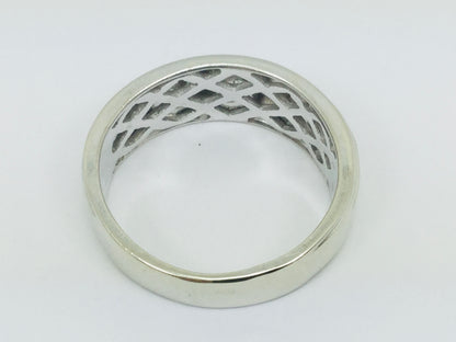 14k White Gold Round Cut 28pt Channel Set Diamond Band Ring