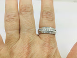 14k White Gold Round Cut 28pt Channel Set Diamond Band Ring
