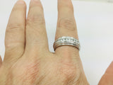 14k White Gold Round Cut 28pt Channel Set Diamond Band Ring