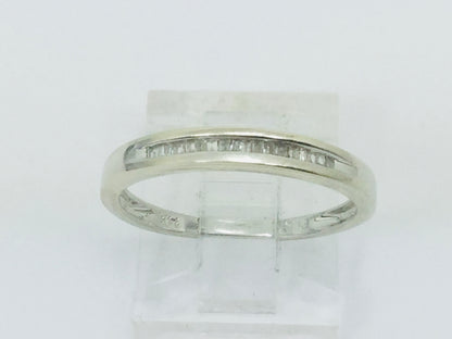 14k White Gold Baguette Cut 18pt Channel Set Diamond Band Ring