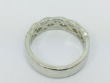 14k White Gold Round Cut 14pt Diamond Celtic Design Band Ring