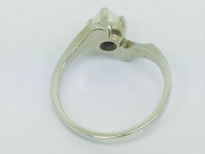 10k White Gold Genuine Pearl June Birthstone Ring