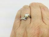 10k White Gold Genuine Pearl June Birthstone Ring
