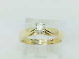 14k Yellow Gold Round Cut 17pt Solitaire Diamond Ring