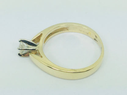 14k Yellow Gold Round Cut 17pt Solitaire Diamond Ring
