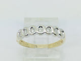 10k White & Yellow Gold Round Cut 14pt Diamond Row Set Ring