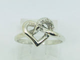 10k White Gold Round Cut 5pt Diamond Heart Ring