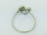 10k White Gold Round Cut 5pt Diamond Heart Ring