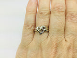 10k White Gold Round Cut 5pt Diamond Heart Ring