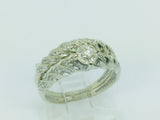 10k White Gold Round Cut 25pt Diamond Illusion Set Engagement Ring & Wedding Band Set