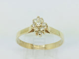 10k Yellow Gold Round Cut 18pt Diamond Cluster Ring