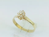 10k Yellow Gold Round Cut 18pt Diamond Cluster Ring