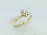 10k Yellow Gold Round Cut 18pt Diamond Cluster Ring