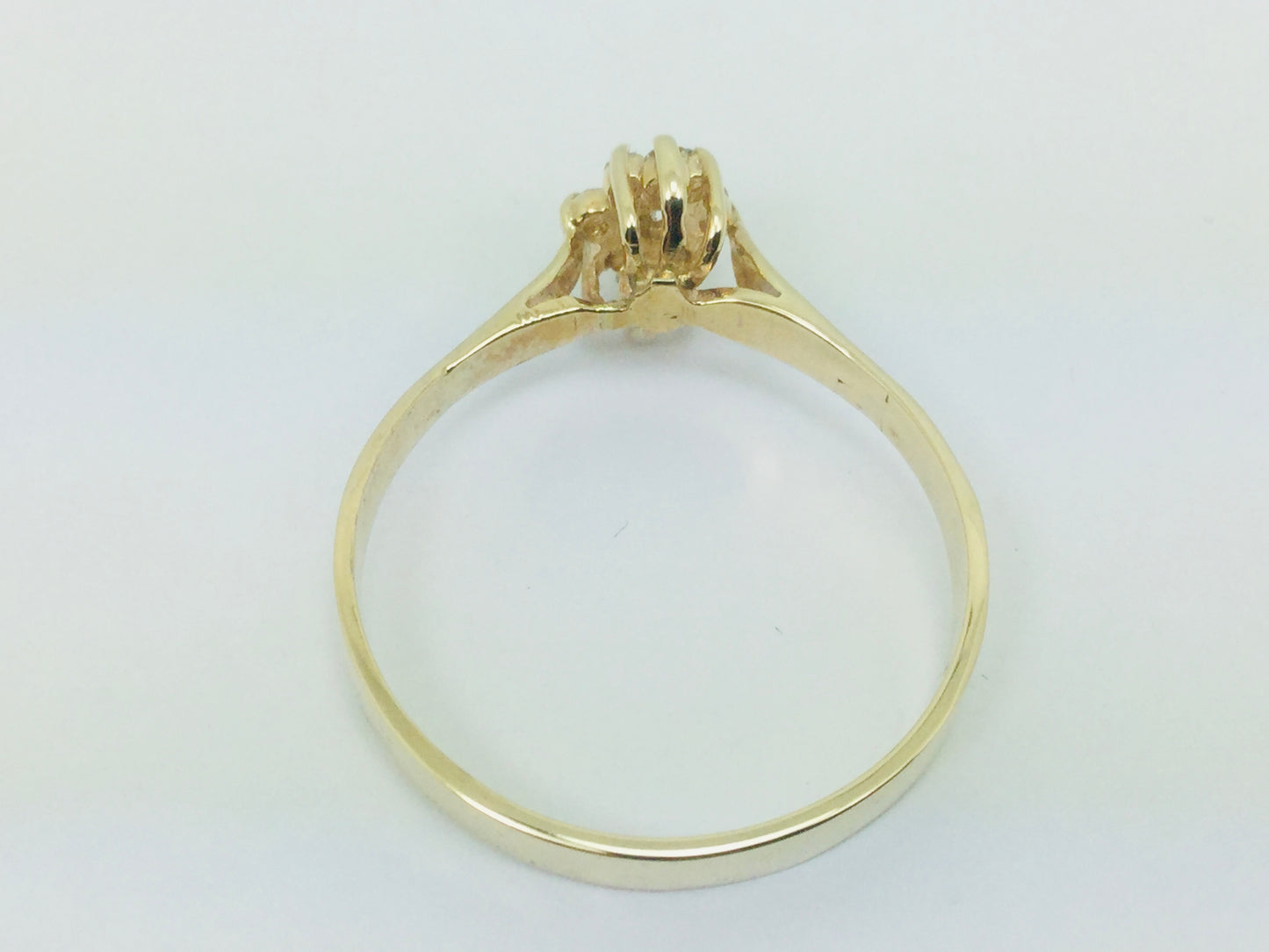 10k Yellow Gold Round Cut 18pt Diamond Cluster Ring
