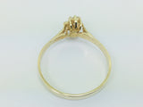 10k Yellow Gold Round Cut 18pt Diamond Cluster Ring