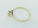 10k Yellow Gold Round Cut 18pt Diamond Cluster Ring
