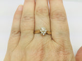 10k Yellow Gold Round Cut 18pt Diamond Cluster Ring