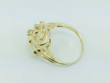 14k Yellow Gold Round Cut 35pt Diamond Cluster Ring