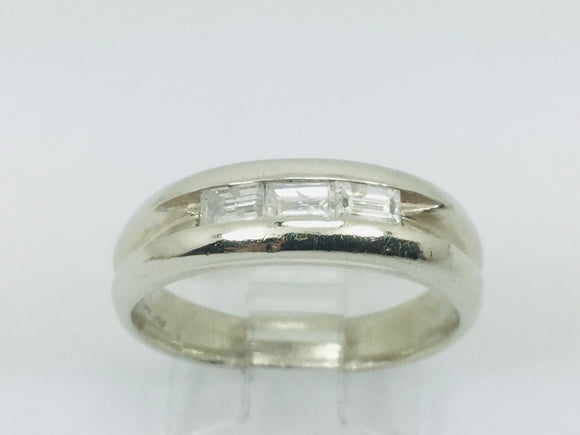14k White Gold Baguette Cut 42pt Diamond Band Ring