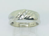 10k White Gold Round Cut 7.5pt Diamond Channel Set Ring