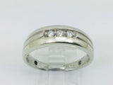 14k White Gold Round Cut 9pt Diamond Row Set Ring