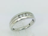 14k White Gold Round Cut 9pt Diamond Row Set Ring
