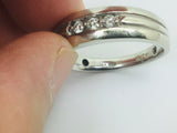 14k White Gold Round Cut 9pt Diamond Row Set Ring