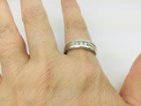 14k White Gold Round Cut 9pt Diamond Row Set Ring
