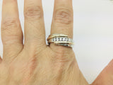 14k White & Yellow Gold Round Cut 25pt Diamond Channel Set Band Ring