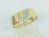 14k Yellow & White Gold Round Cut 6pt Diamond Row Set Ring