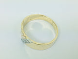 14k Yellow & White Gold Round Cut 6pt Diamond Row Set Ring
