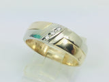 10k Yellow and White Gold Round Cut 4.5pt Diamond Row Set Ring