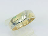 10k Yellow and White Gold Round Cut 4.5pt Diamond Row Set Ring