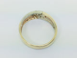 10k Yellow and White Gold Round Cut 4.5pt Diamond Row Set Ring