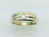 10k Yellow and White Gold Round Cut 16pt Diamond Solitaire Ring
