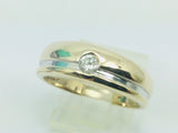 10k Yellow and White Gold Round Cut 16pt Diamond Solitaire Ring