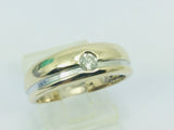10k Yellow and White Gold Round Cut 16pt Diamond Solitaire Ring