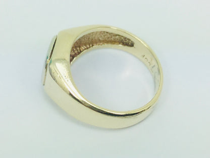 10k Yellow and White Gold Round Cut 10pt Diamond Solitaire Ring